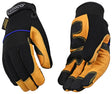 KincoPro 102HK-L Safety Gloves, Men's, L, Wing Thumb, Hook and Loop, Polyester/Spandex, Gold