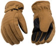 Kinco 1170-M Ski Gloves, M, Wing Thumb, Hook and Loop Cuff, Canvas, Brown