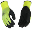 Hydroflector 1786P-M Thermal Protective Gloves, Men's, M, Knit Wrist Cuff, Latex Coating, Acrylic, Black/Green
