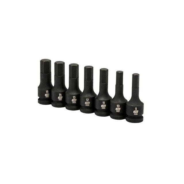 GearWrench 84940 Impact Socket Set, 7-Piece, Chrome Molybdenum Steel, Manganese Phosphate