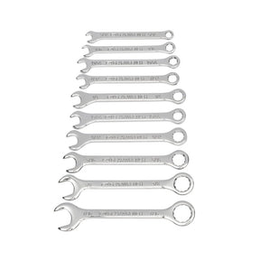 GearWrench 86560 Midget Wrench Set, 10-Piece, Alloy Steel, Full Polish Chrome