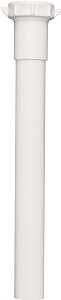Plumb Pak PP945W Pipe Extension Tube, 1-1/4 in, 12 in L, Slip-Joint, Plastic, White