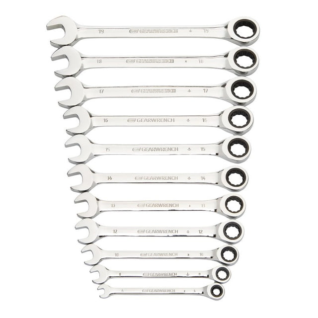 GearWrench 88687 Ratcheting Wrench Set, 11-Piece, Specifications: Metric Measurement