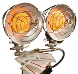 Reddy Heater TT-30CSA Double Tank Top Heater, Hooks to 20 lb Fuel Tank, Liquid Propane, 16000/26000/30000 Btu, Silver