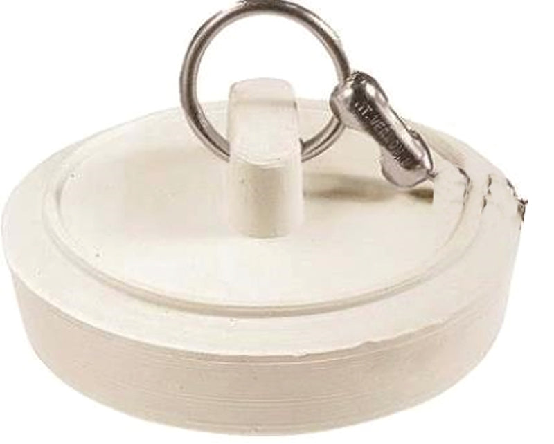Plumb Pak Duo Fit Series PP820-1 Drain Stopper, 1-1/8 in to 1-1/4 in Dimensions, Rubber, White