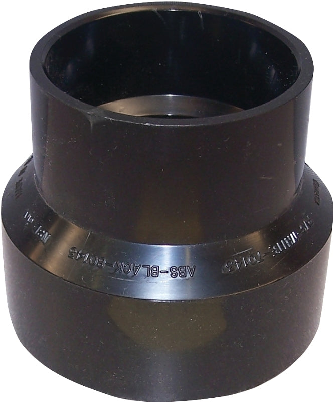 Canplas 103022BC Reducing Pipe Coupling, 2 x 1-1/2 in, Hub, ABS, Black, SCH 40 Schedule