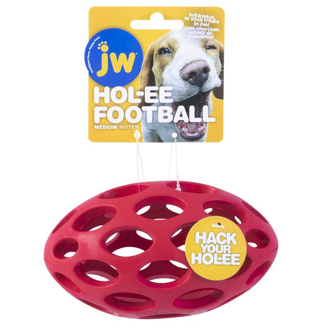 JW Pet Hol-ee For Dog Assorted Rubber Football Dog Toy Medium 1 pk