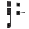 Kwikset San Clemente Series 818SCEXHFL 514 SQT Handleset with Halifax Lever, Contemporary Lock, Straight Handle, 1 Grade