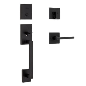 Kwikset San Clemente Series 818SCEXHFL 514 SQT Handleset with Halifax Lever, Contemporary Lock, Straight Handle, 1 Grade
