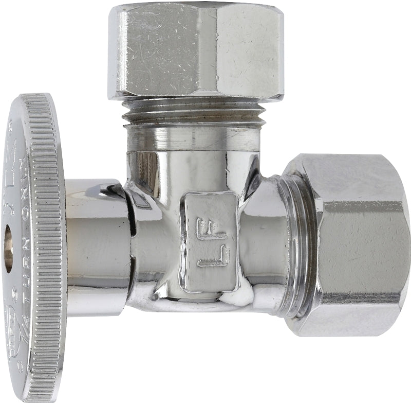 Plumb Pak PP67PCLF Shut-Off Valve, 5/8 x 7/16 in Connection, Compression, Quarter-Turn Actuator, Brass Body