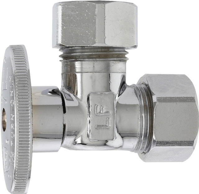 Plumb Pak PP67PCLF Shut-Off Valve, 5/8 x 7/16 in Connection, Compression, Quarter-Turn Actuator, Brass Body