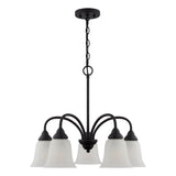 Boston Harbor OG24020 Chandelier, 5-Lamp, Metal Fixture, Matte Black Fixture
