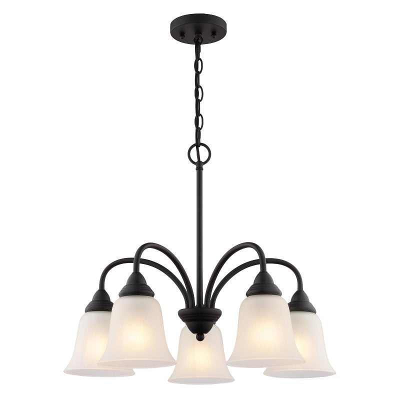 Boston Harbor OG24020 Chandelier, 5-Lamp, Metal Fixture, Matte Black Fixture