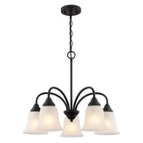 Boston Harbor OG24020 Chandelier, 5-Lamp, Metal Fixture, Matte Black Fixture