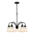 Boston Harbor OG24020 Chandelier, 5-Lamp, Metal Fixture, Matte Black Fixture