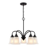 Boston Harbor OG24020 Chandelier, 5-Lamp, Metal Fixture, Matte Black Fixture