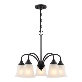 Boston Harbor OG24020 Chandelier, 5-Lamp, Metal Fixture, Matte Black Fixture