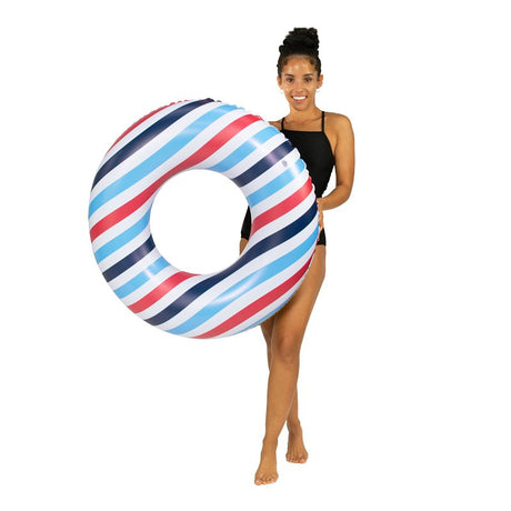 PoolCandy US2136SS Pool Tube, Inflatable Profile, Vinyl, Blue/Red/White