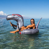 PoolCandy PC2642VR Beach and Pool Tube, Inflatable Profile, Velociraptor, PVC, Multi-Color