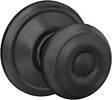 Schlage F Series F10 G GEO 622 Passage Knob, Knob Handle, Brass, Matte Black, 2-3/8, 2-3/4 in Backset, Reversible Hand