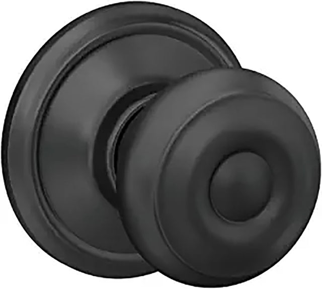 Schlage F Series F10 G GEO 622 Passage Knob, Knob Handle, Brass, Matte Black, 2-3/8, 2-3/4 in Backset, Reversible Hand