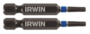Irwin 1837468 Power Bit, #1 Drive, Square Recess Drive, 1/4 in Shank, Hex Shank, 2 in L, High-Grade S2 Tool Steel, 2/PK