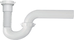 Plumb Pak PP812-40 P-Trap, 1-1/2 x 1-1/2, 1-1/2 x 1-1/4 in, Direct, Plastic, White