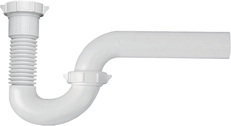 Plumb Pak PP812-40 P-Trap, 1-1/2 x 1-1/2, 1-1/2 x 1-1/4 in, Direct, Plastic, White
