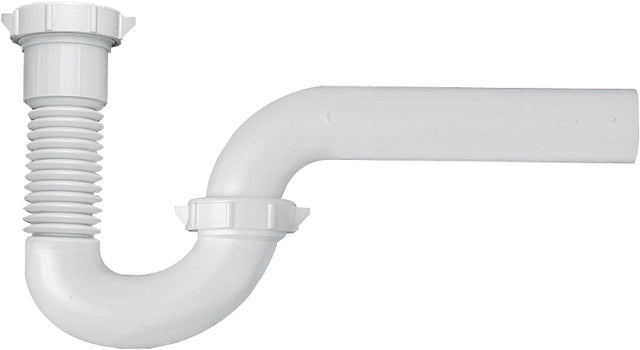Plumb Pak PP812-40 P-Trap, 1-1/2 x 1-1/2, 1-1/2 x 1-1/4 in, Direct, Plastic, White