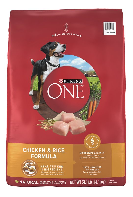 Purina SmartBlend 149396 Dog Food, Dry, Chicken, Rice Flavor, 31.1 lb