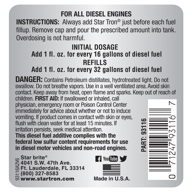 Star brite Star Tron Diesel Fuel Treatment 16 oz