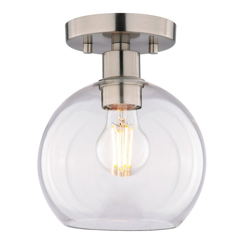 Boston Harbor OG24022 Ceiling Light, 120 V, 1-Lamp, CFL, LED Lamp, Stainless Steel Fixture, Satin Nickel Fixture