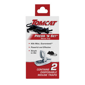Tomcat Press 'N Set 3610110 Mouse Trap, 4.37 in L, 1.91 in W, 3.29 in H, Snap Door, Spring Locking