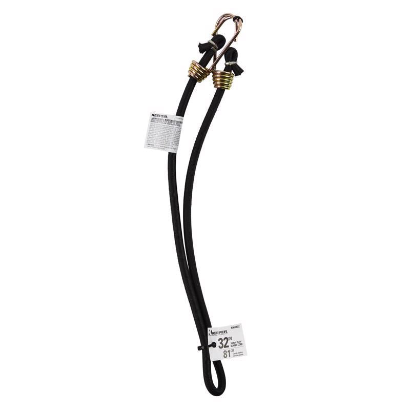 Keeper Black Bungee Cord 32 in. L X 0.374 in. 1 pk, Pack of 10