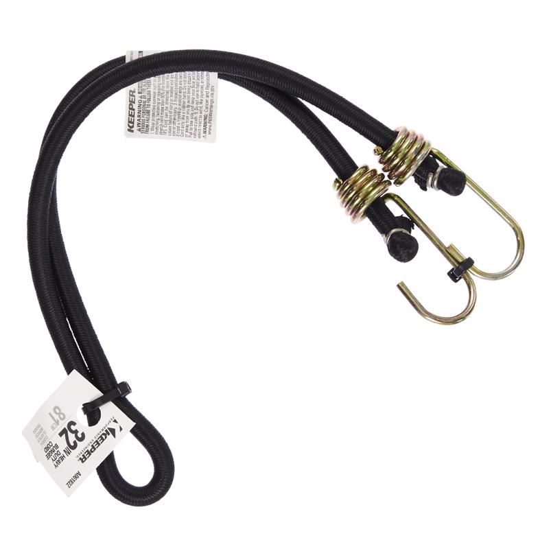 Keeper Black Bungee Cord 32 in. L X 0.374 in. 1 pk, Pack of 10