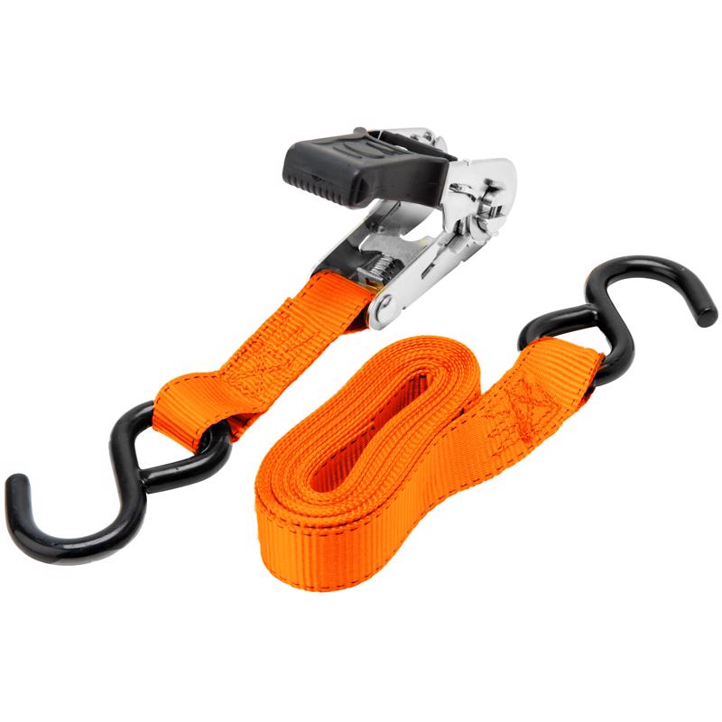 Keeper 1 in. W X 13 ft. L Black/Orange Ratchet Tie Down Strap 400 lb 1 pk