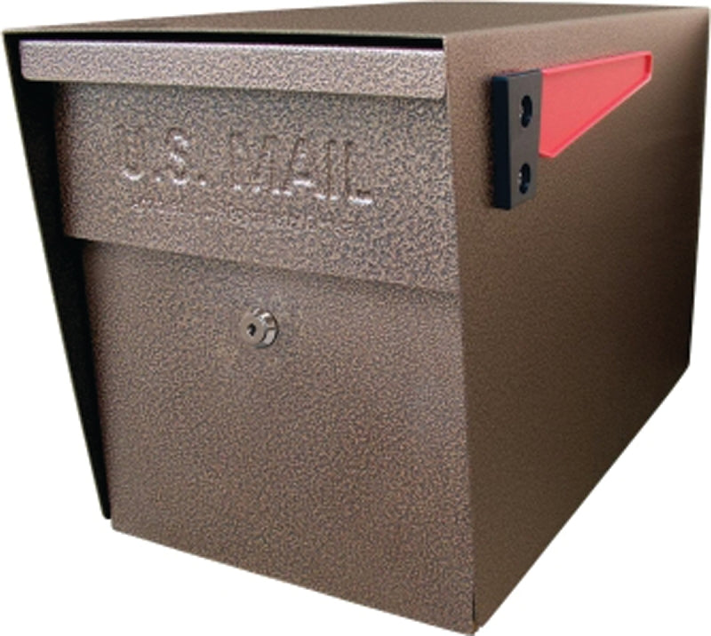 Mail Boss Packagemaster Series 7108 Locking Curbside MailBox, Steel, Bronze/Galvanized, 11-1/4 in W, 21 in D, Bronze