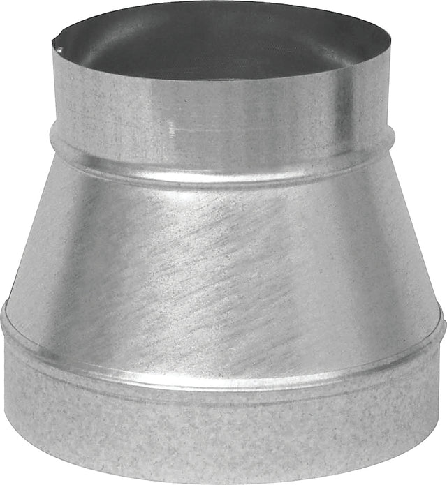 Imperial GV1199 Stove Pipe Reducer, 6 x 4 in, 6-3/8 in L, 26 ga Thick Wall, Steel, Galvanized