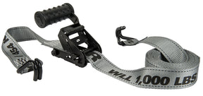 Keeper Diamond Series 45545 Tie-Down, 1-1/2 in W, 12 ft L, Steel, Gray, 1000 lb, J-Hook End Fitting