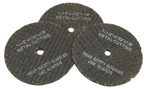 Forney 60215 3-Piece Cut-Off Wheel, 1-1/2 in Dia, 1/32 in Thick
