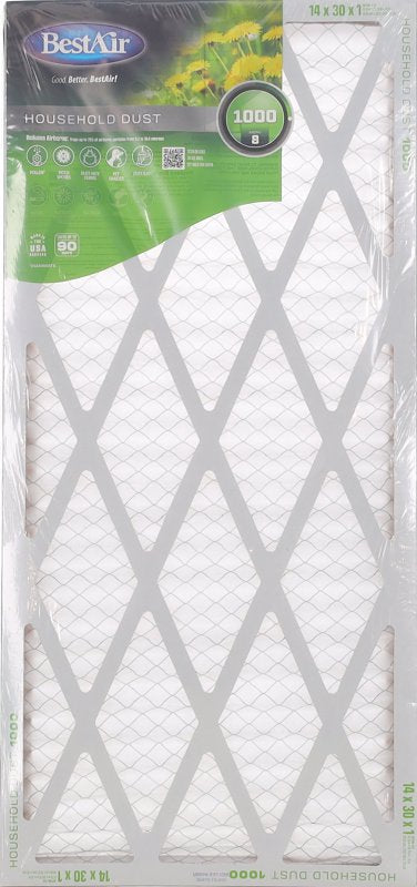 BestAir B1-1430-8-12 Air Filter, 14 in L, 30 in W, 8 MERV, Pack of 12