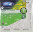 BestAir B1-1212-8-12 Air Filter, 12 in L, 12 in W, 8 MERV, Pack of 12