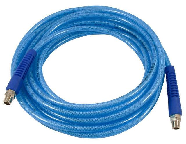 Forney 75450 Flex Air Hose, 1/4 in ID, 25 ft L, MNPT, 210 psi Pressure, Polyurethane, Blue