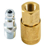 Forney 75519 Coupler and Plug Set, 1/4 in, FNPT x MNPT, Brass/Steel