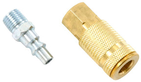 Forney 75522 Coupler and Plug Set, 1/4 in, MNPT x FNPT, Brass/Steel