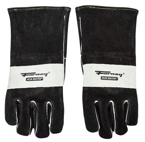 Forney Iron Master Series 55103 Welding Gloves, XL, Extended Gauntlet Cuff, Split Cowhide Leather Palm