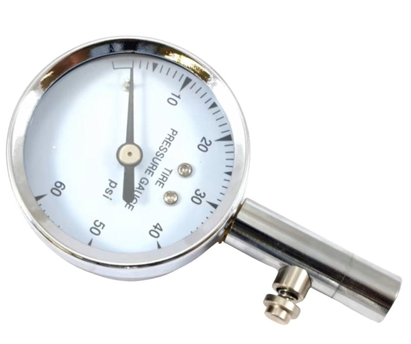 Forney 75528 Dial Tire Gauge, 10 to 60 psi, Steel Gauge Case