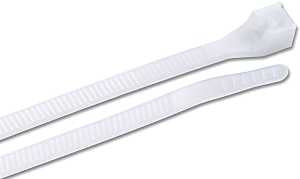 Gardner Bender 45-515 Cable Tie, 4 in Max Bundle Dia, Double-Lock Locking, 6/6 Nylon, Natural, 15 in L, 10/BAG