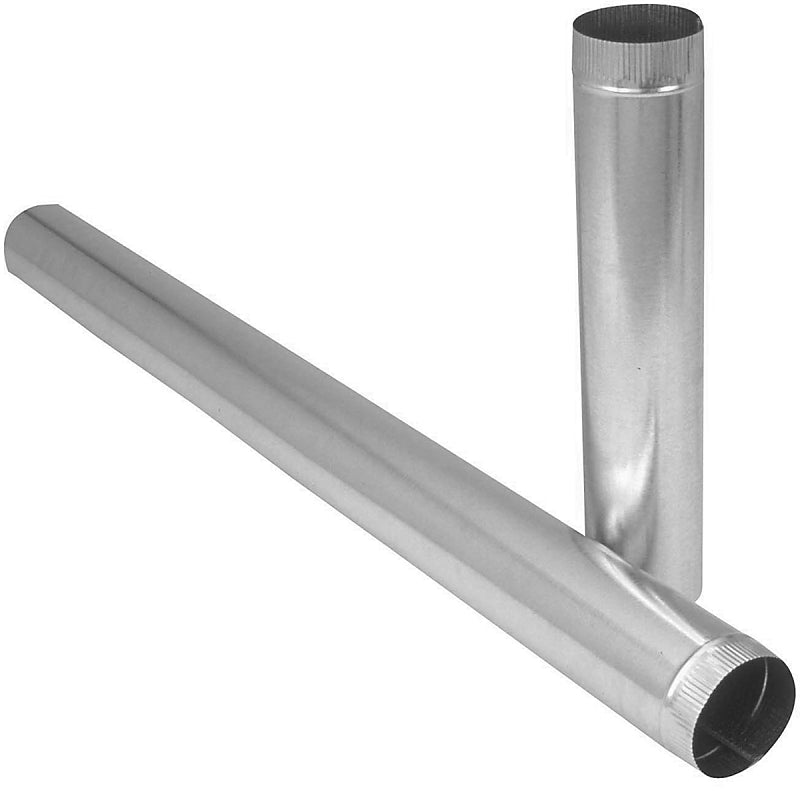 Imperial GV0379 Duct Pipe, 6 in Dia, 24 in L, 24 ga Gauge, Steel, Galvanized, Pack of 10