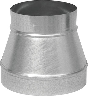 Imperial GV1202 Stove Pipe Reducer, 7 x 6 in, 5-5/8 in L, 26 ga Thick Wall, Steel, Black, Galvanized